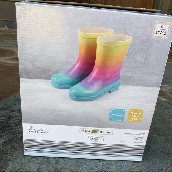Colorful Girls Rain Boots 11/12 NWT - Picture 11 of 12